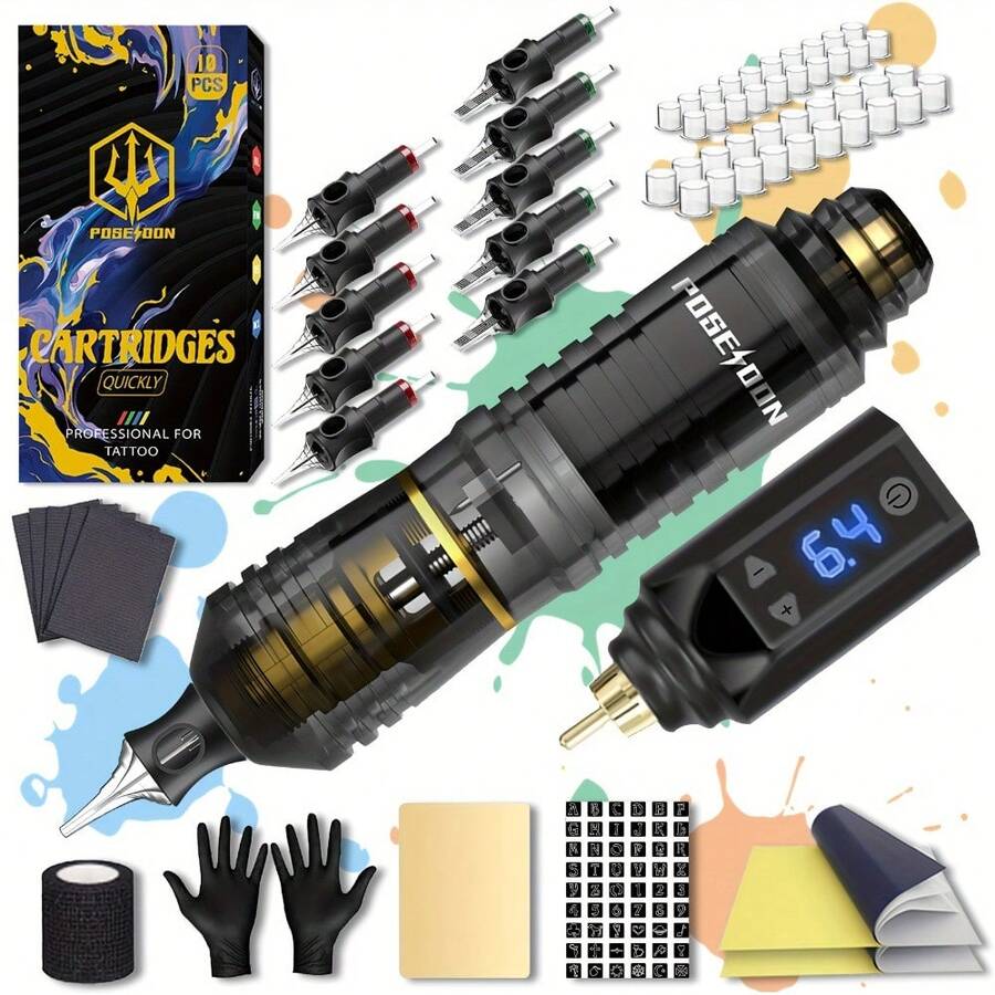 Kit de Tatuaje Inalámbrico Profesional con Pluma Rotativa