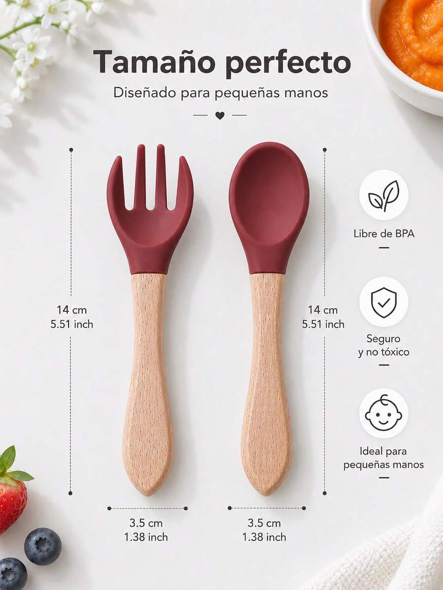 Set de Cuchara y Tenedor de Silicona
