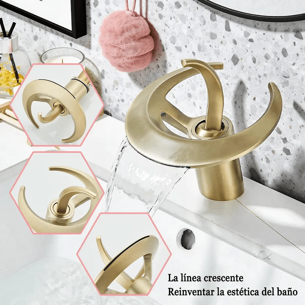 Mezclador monomando para lavabo tipo cascada