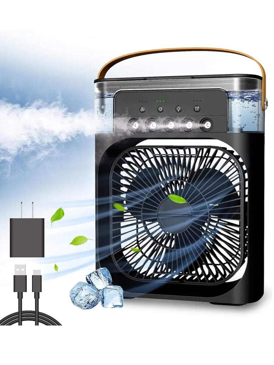 Mini Aire Acondicionado Portátil y Humidificador de Escritorio 3 en 1