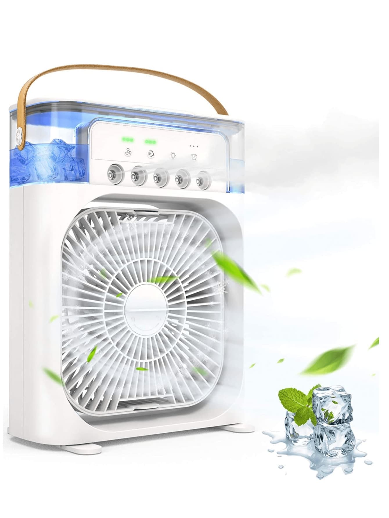 Mini Aire Acondicionado Portátil y Humidificador de Escritorio 3 en 1