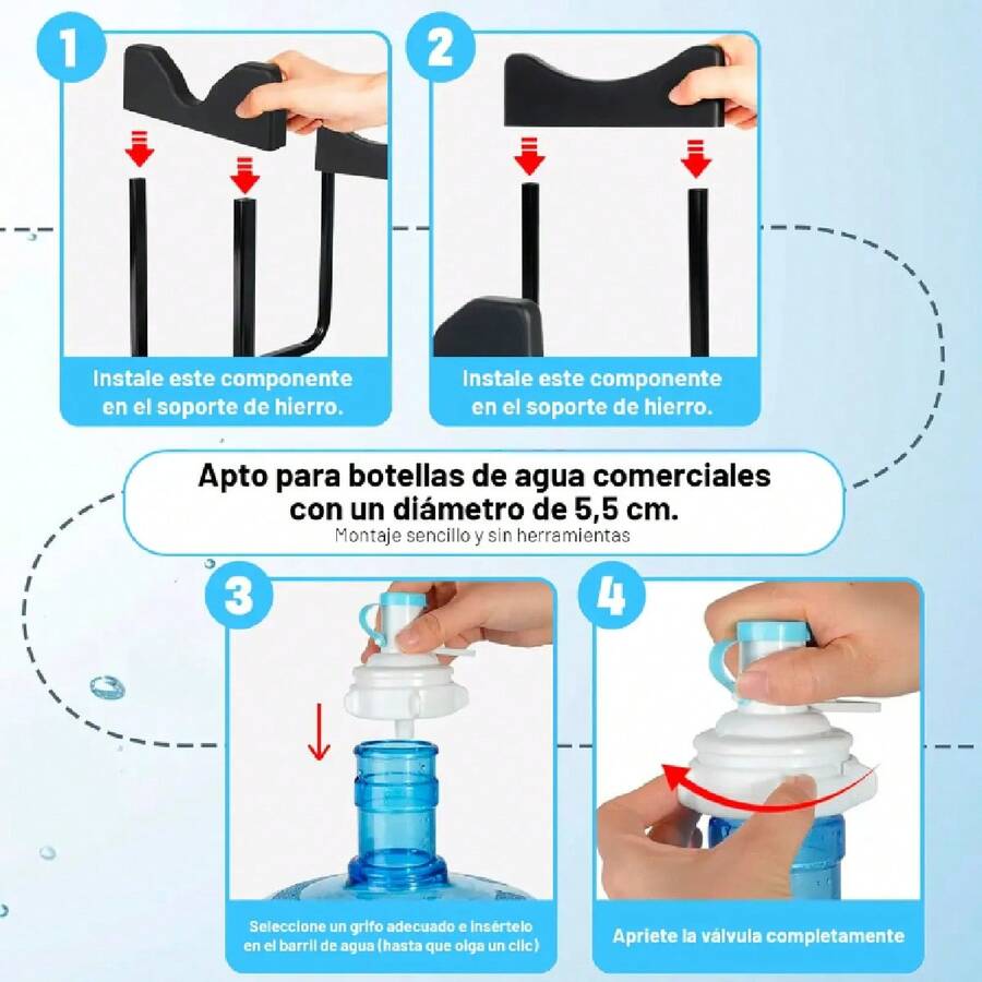 Soporte para Garrafón de Agua con Válvula Dispensadora