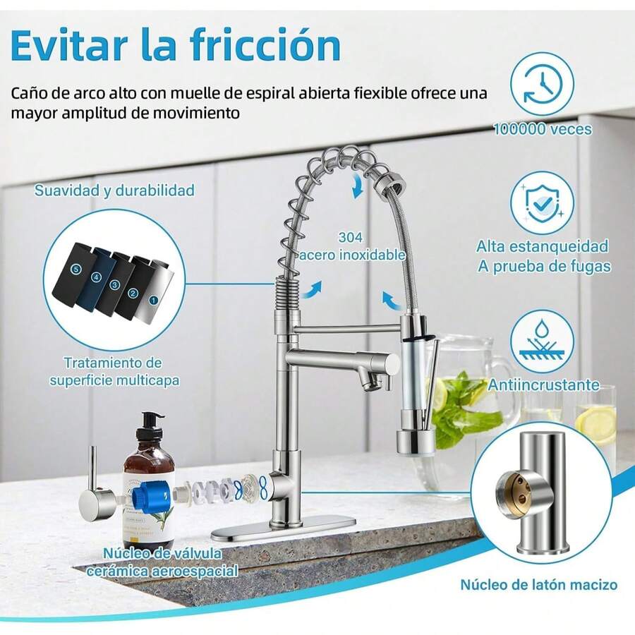 Mcmxtap Níquel cepillado Grifo Mezclador para Fregadero de Cocina