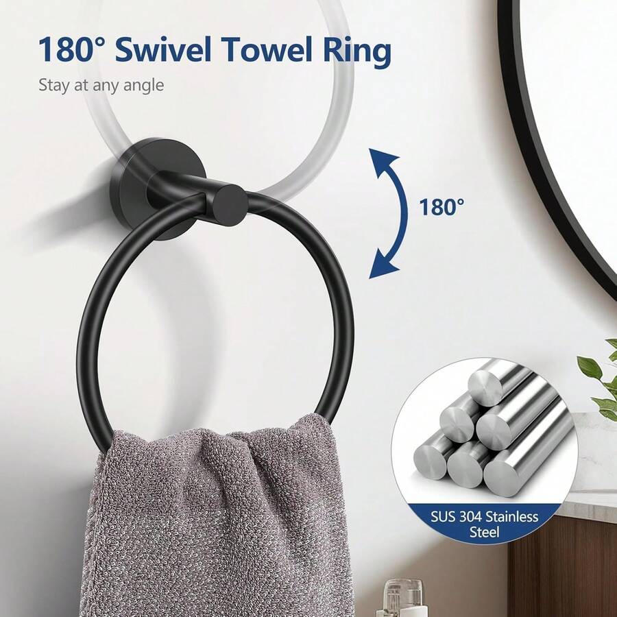 Mcmxtap Negro Juego de Accesorios de Baño
