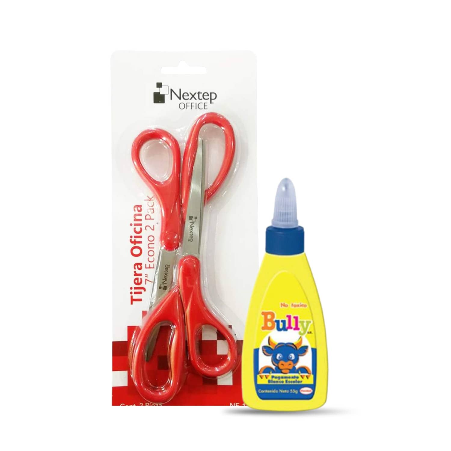 Kit Escolar de Manualidades 2 Tijeras + Pegamento Bully 55g