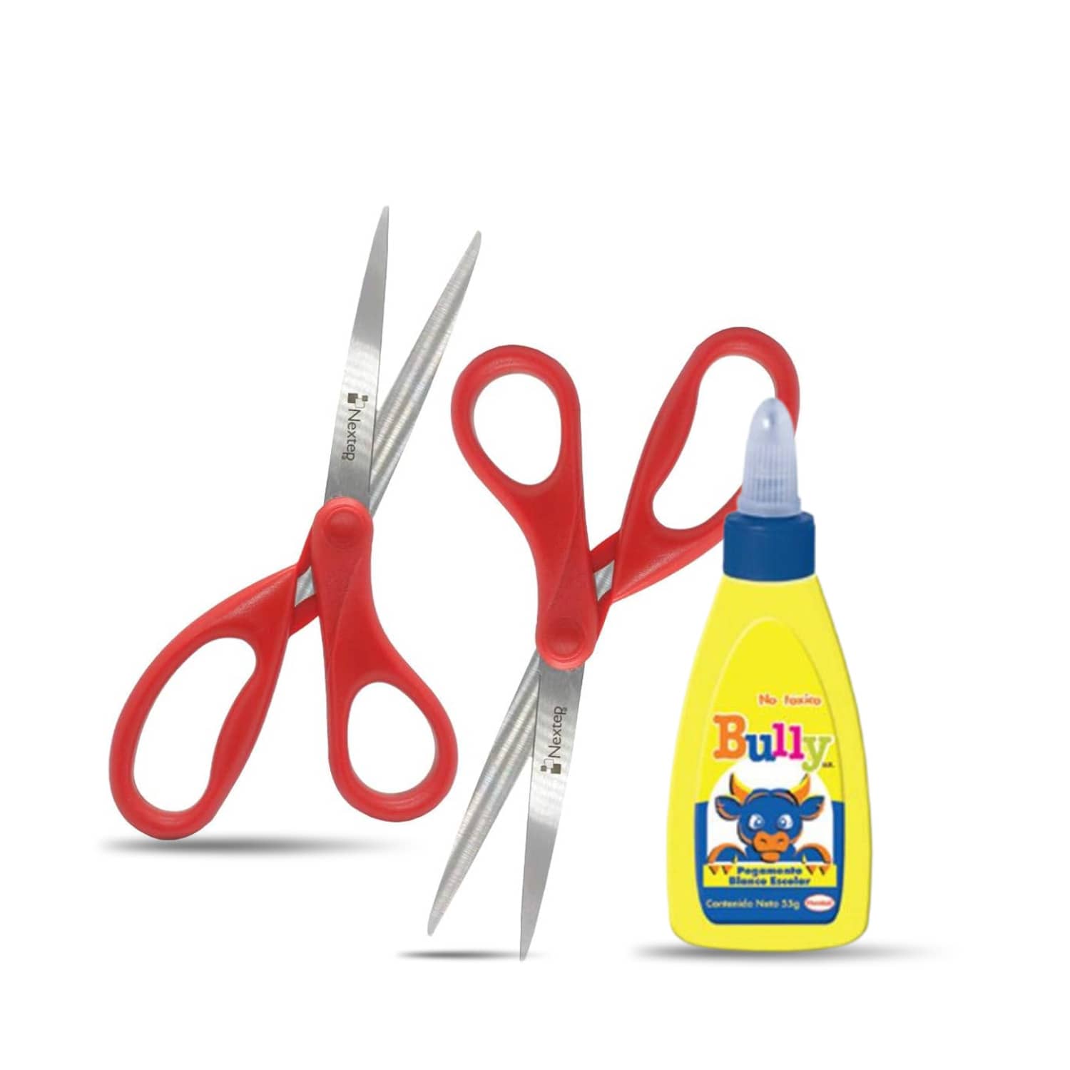 Kit Escolar de Manualidades 2 Tijeras + Pegamento Bully 55g