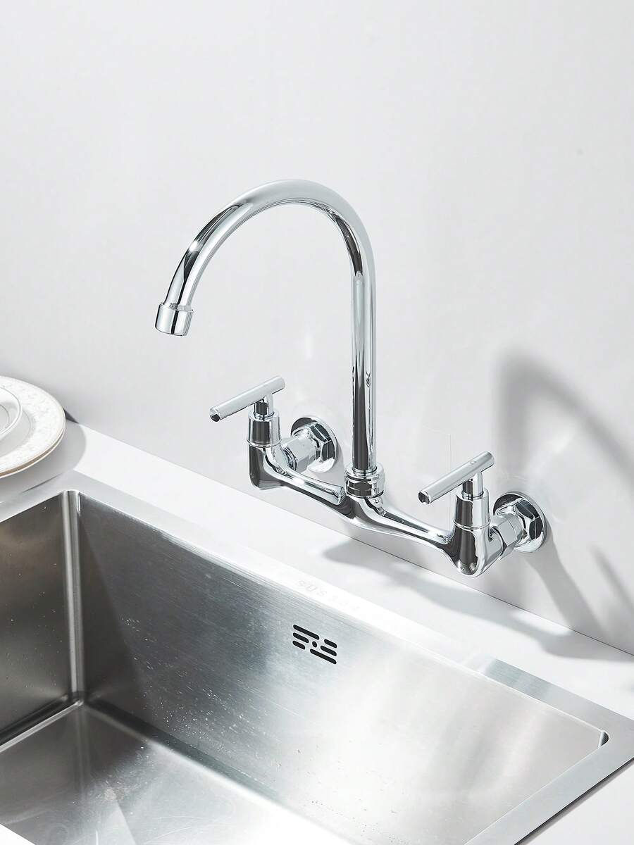 Grifo comercial para fregadero con caño giratorio tipo cuello de cisne