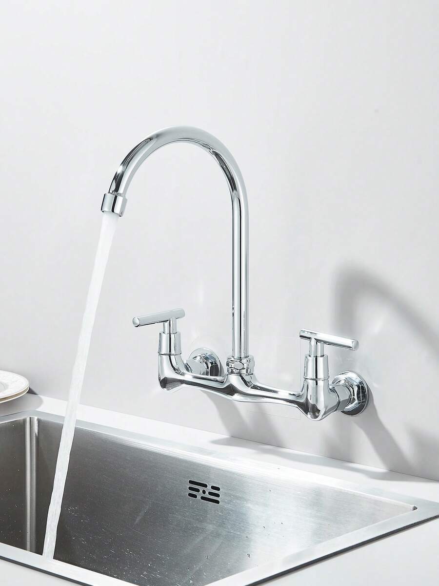 Grifo comercial para fregadero con caño giratorio tipo cuello de cisne
