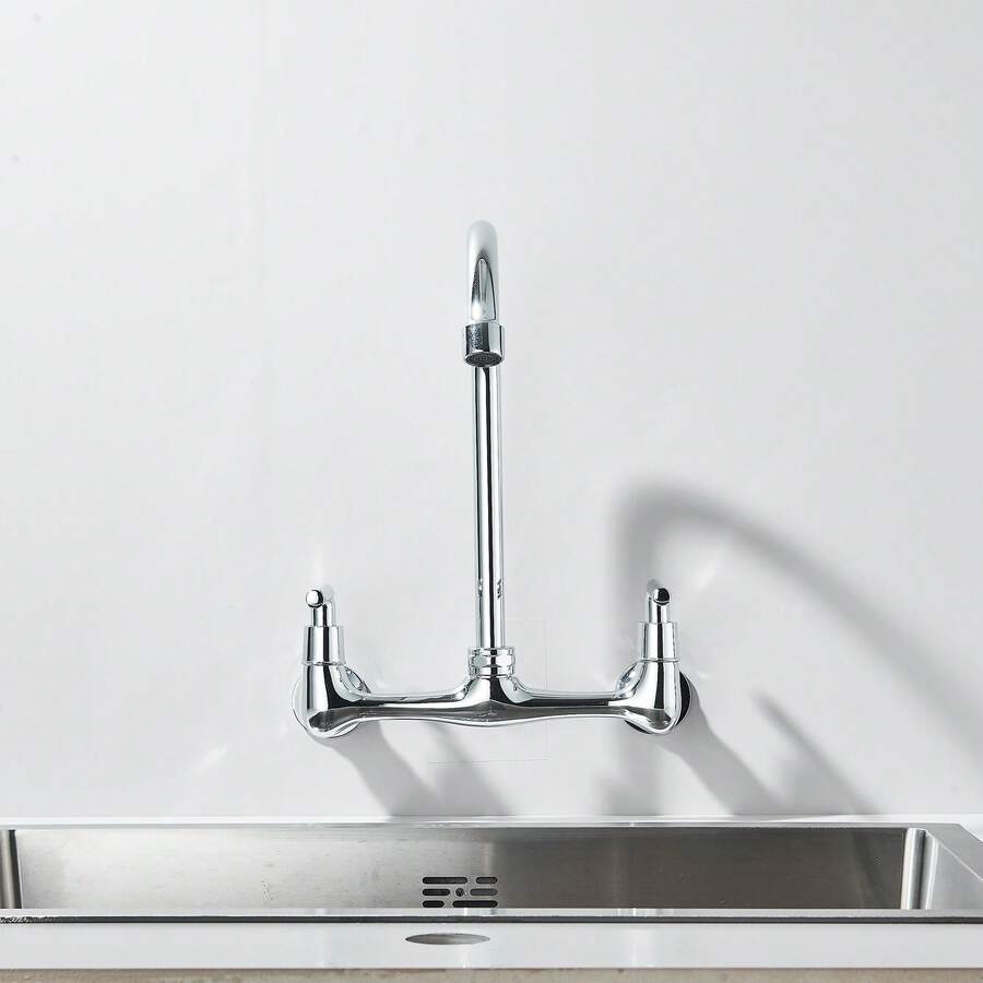 Grifo comercial para fregadero con caño giratorio tipo cuello de cisne