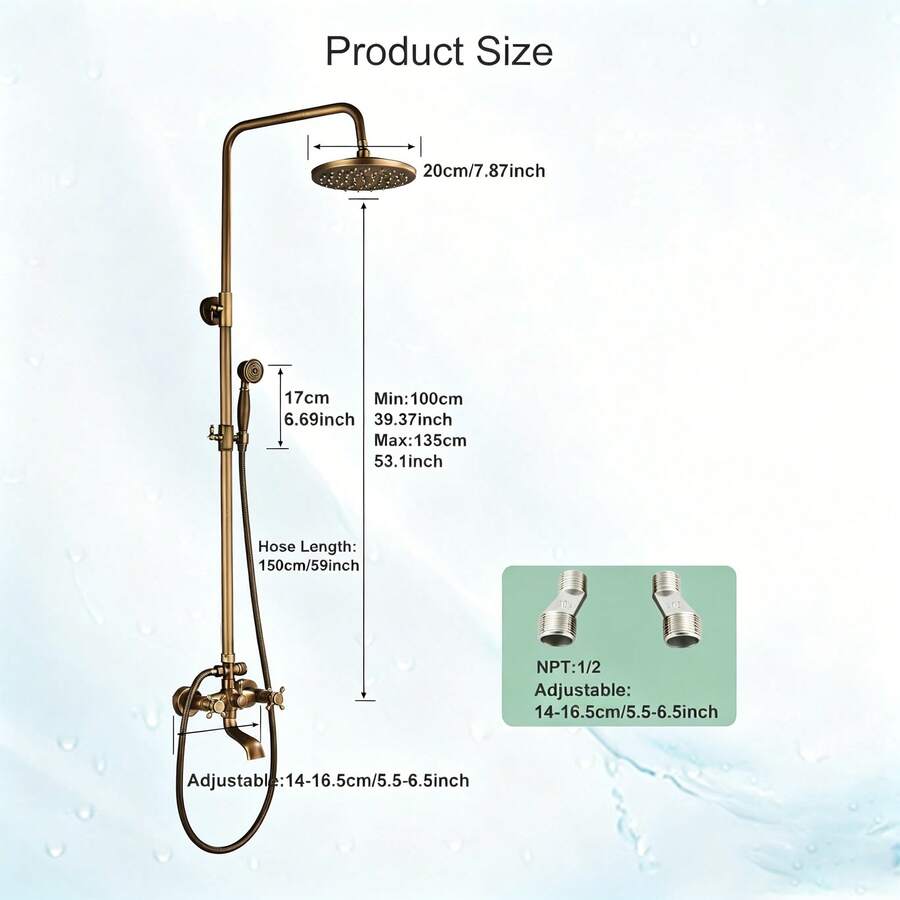 Mcmxtap Llave de Ducha de Latón