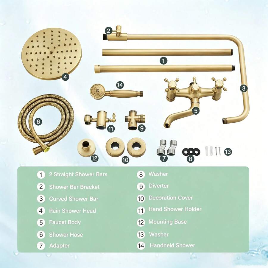 Mcmxtap Llave de Ducha de Latón