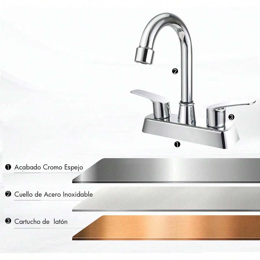 Grifos de baño, Grifo Negro para Lavabo de 2 Orificios