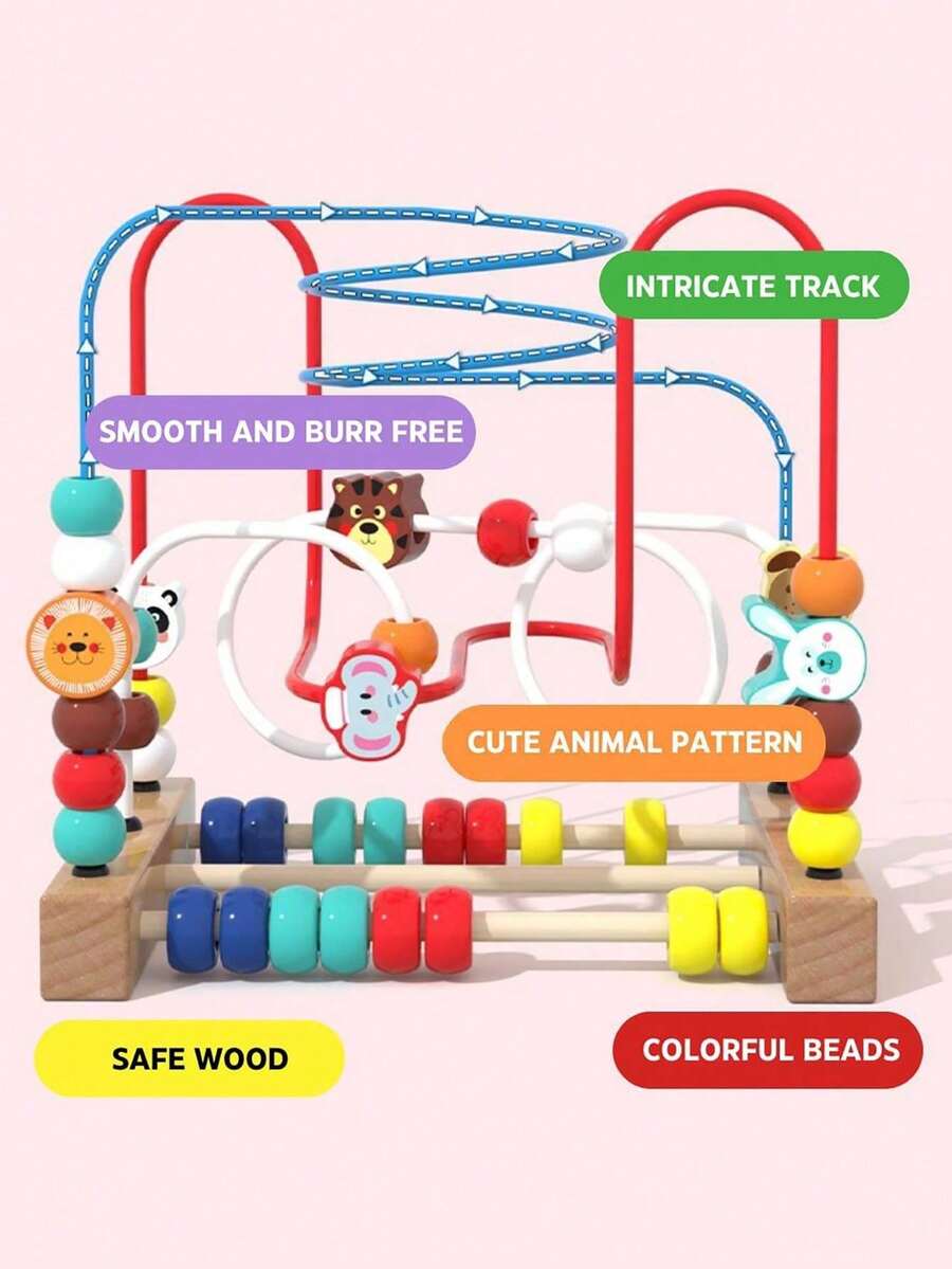 Juguete infantil de laberinto de cuentas de madera