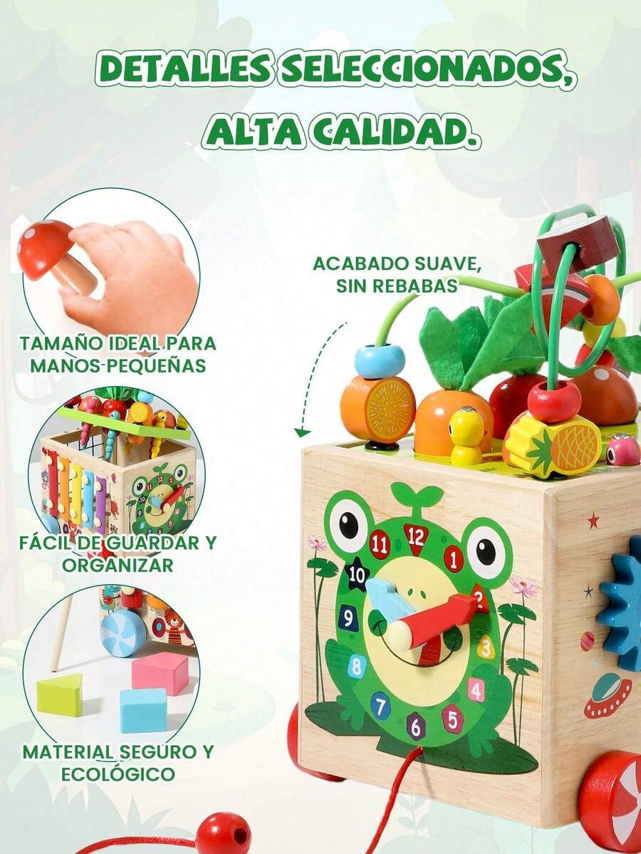 Juguete educativo Montessori multifuncional de madera para bebés