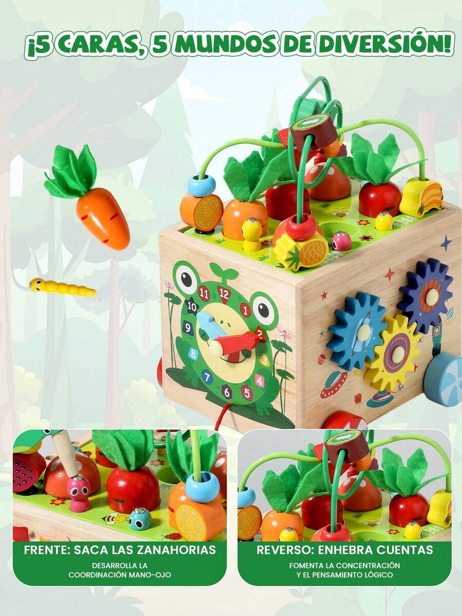Juguete educativo Montessori multifuncional de madera para bebés