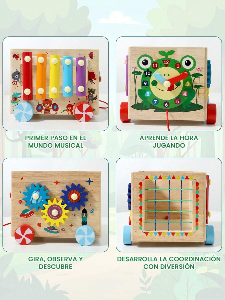 Juguete educativo Montessori multifuncional de madera para bebés