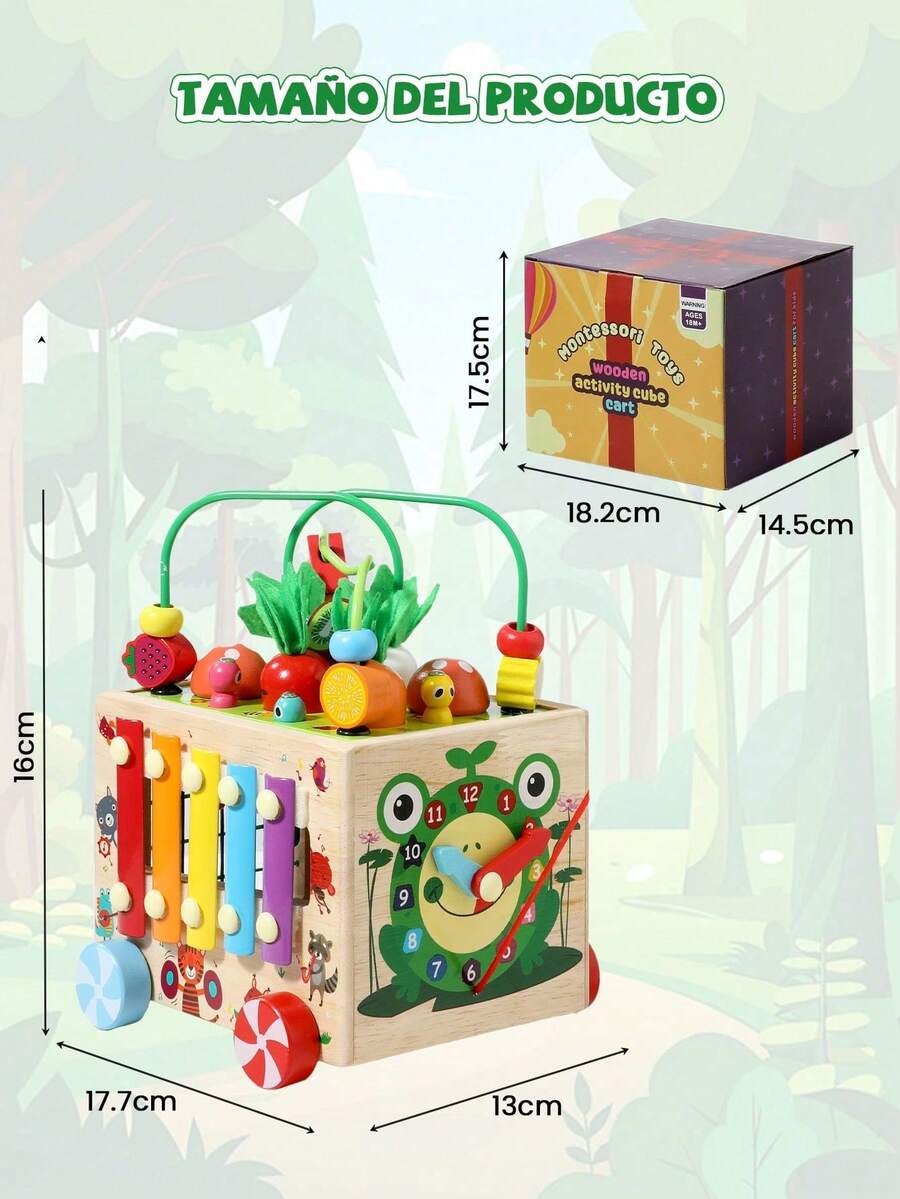 Juguete educativo Montessori multifuncional de madera para bebés