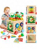 Juguete educativo Montessori multifuncional de madera para bebés