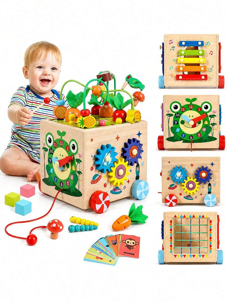 Juguete educativo Montessori multifuncional de madera para bebés