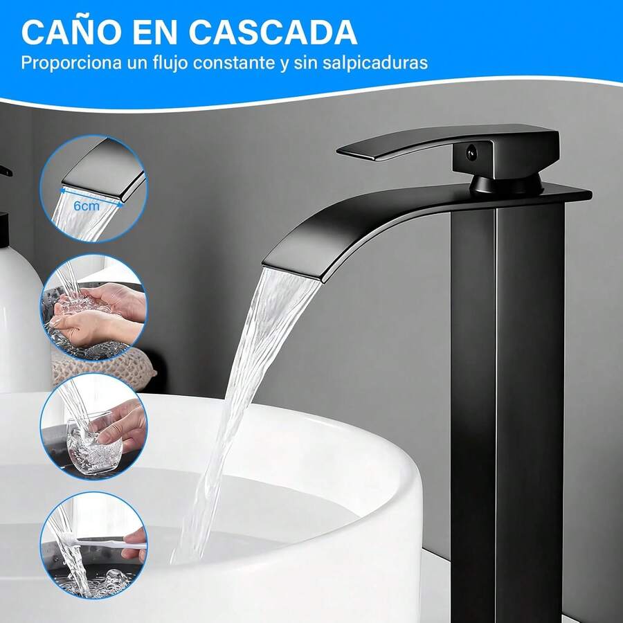 Grifo de baño cromado para lavabo