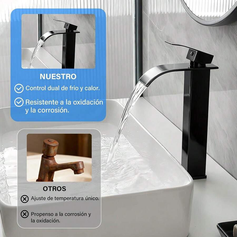 Grifo de baño cromado para lavabo