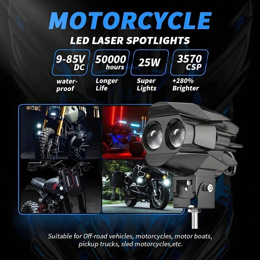 Faros Auxiliares de LED de aleación de aluminio para motocicleta