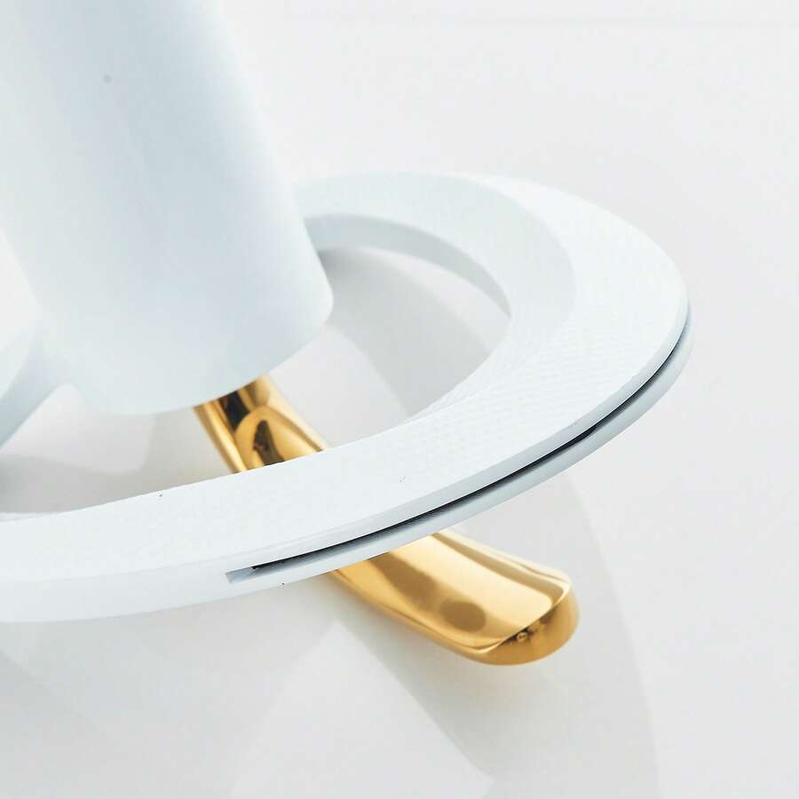 llave para lavabo baño de un solo orificio en oro cepillado/blanco