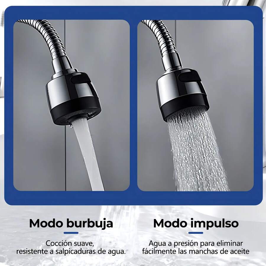 Grifo comercial para fregadero con caño giratorio tipo cuello de cisne