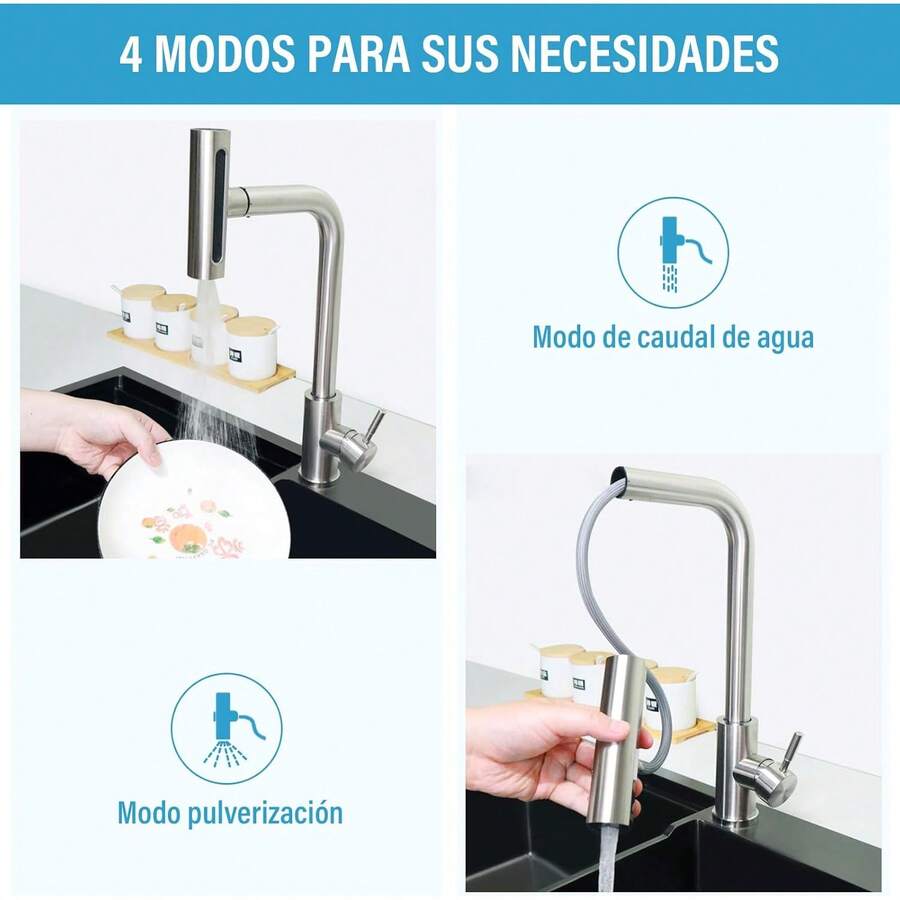 Mcmxtap Grifo de avabo de 4 modos