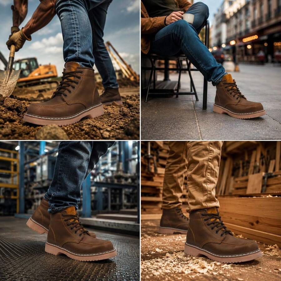 Bota De Trabajo Para Caballero 100% Piel Marca Edgar