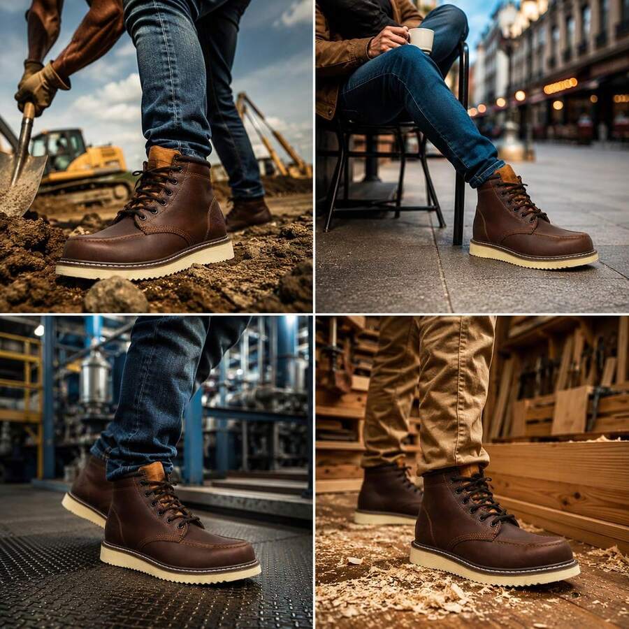 Botas Industrial De Agujeta Para Trabajo Uso Rudo edgar