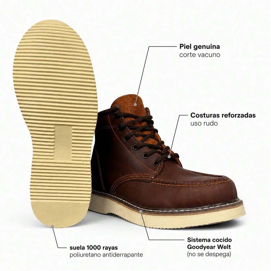 Botas Industrial De Agujeta Para Trabajo Uso Rudo edgar
