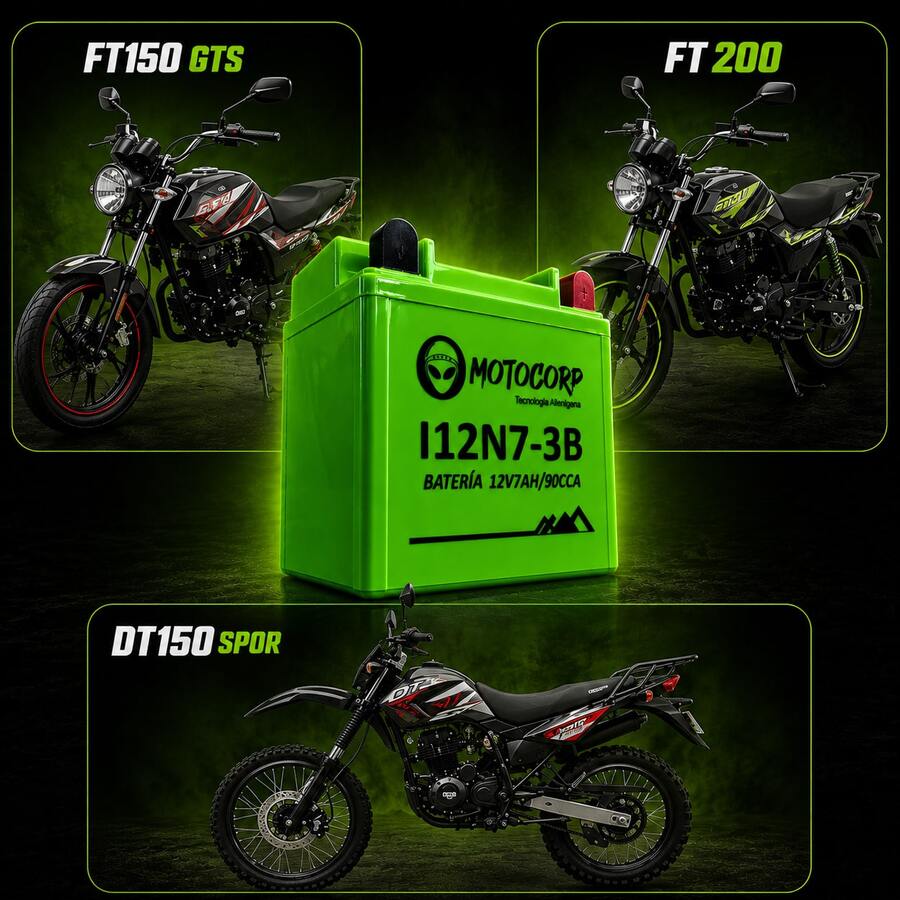 Batería de Gel Motocorp MF-FA 12N7-3B Compatible con Italika FT150/FT200