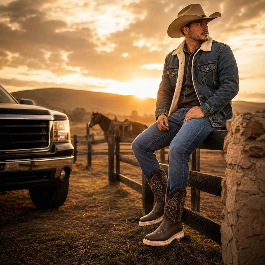 BOTA TRABAJO ESTILO DE RODEO SIN CASCO