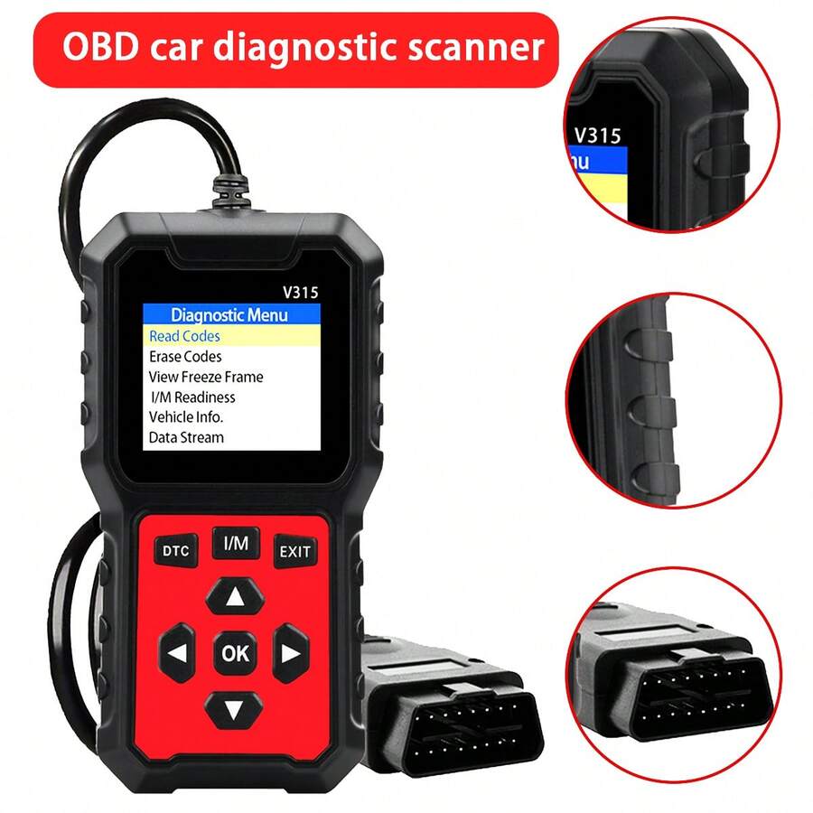 V315 Escáner OBD2 sin batería, probador de voltaje automático