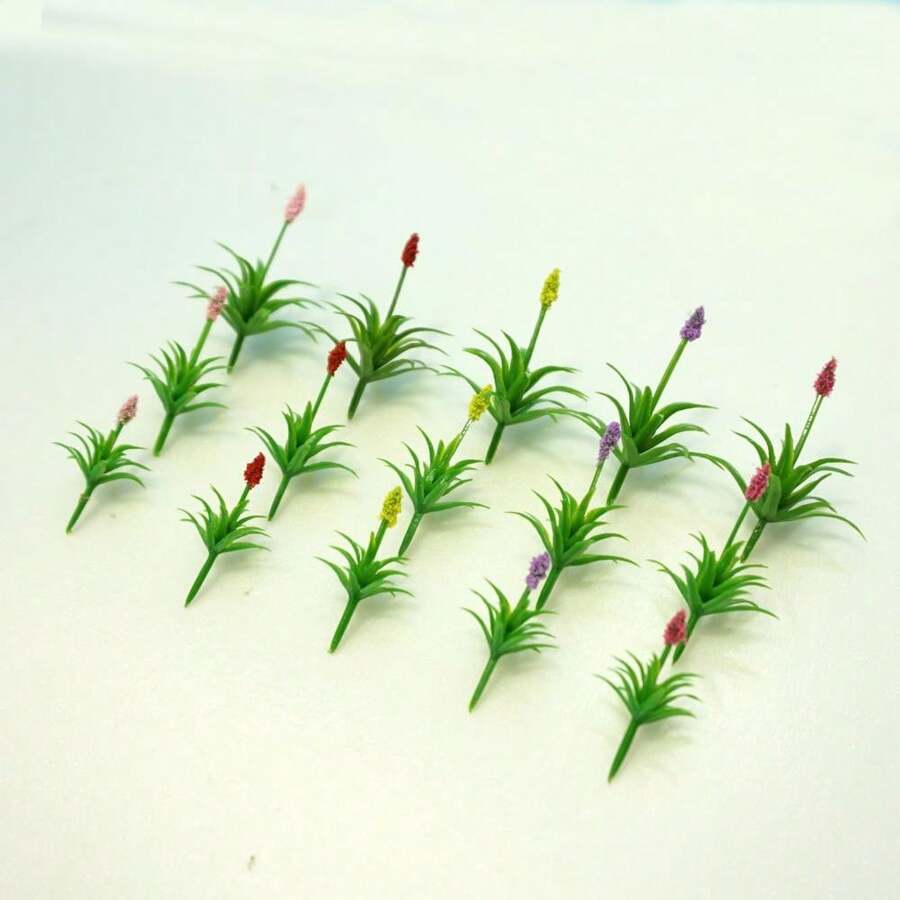 30 piezas Flores en miniatura y plantas de hierba