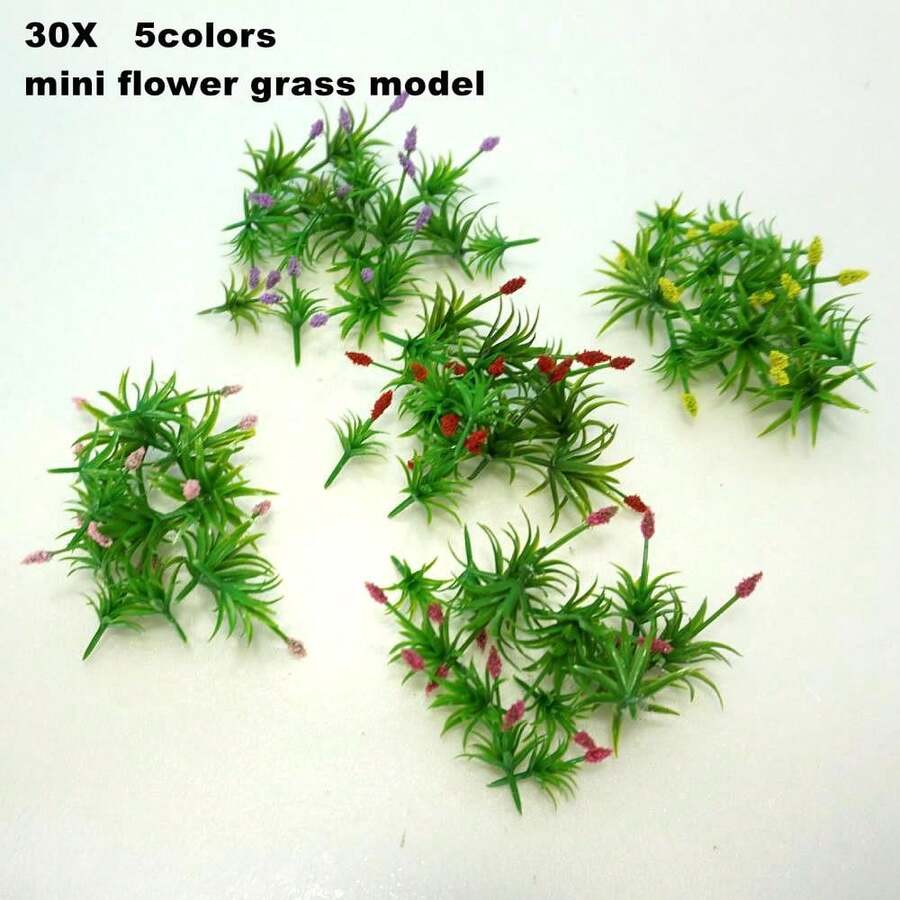 30 piezas Flores en miniatura y plantas de hierba