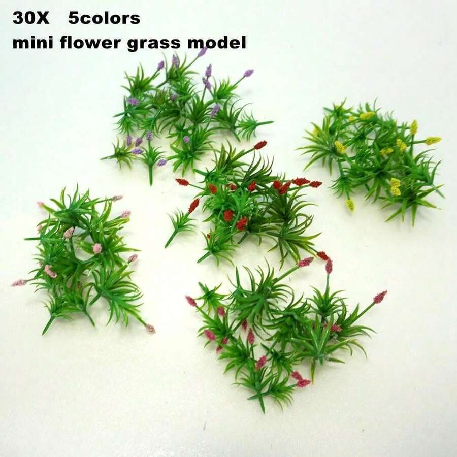 30 piezas Flores en miniatura y plantas de hierba