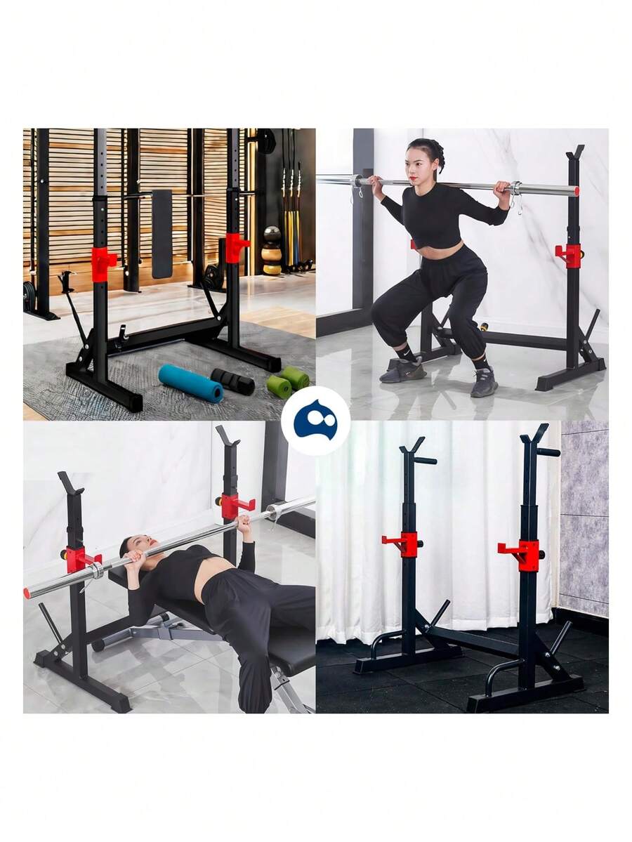 Rack para Sentadillas Ajustable, Soporte para Pesas