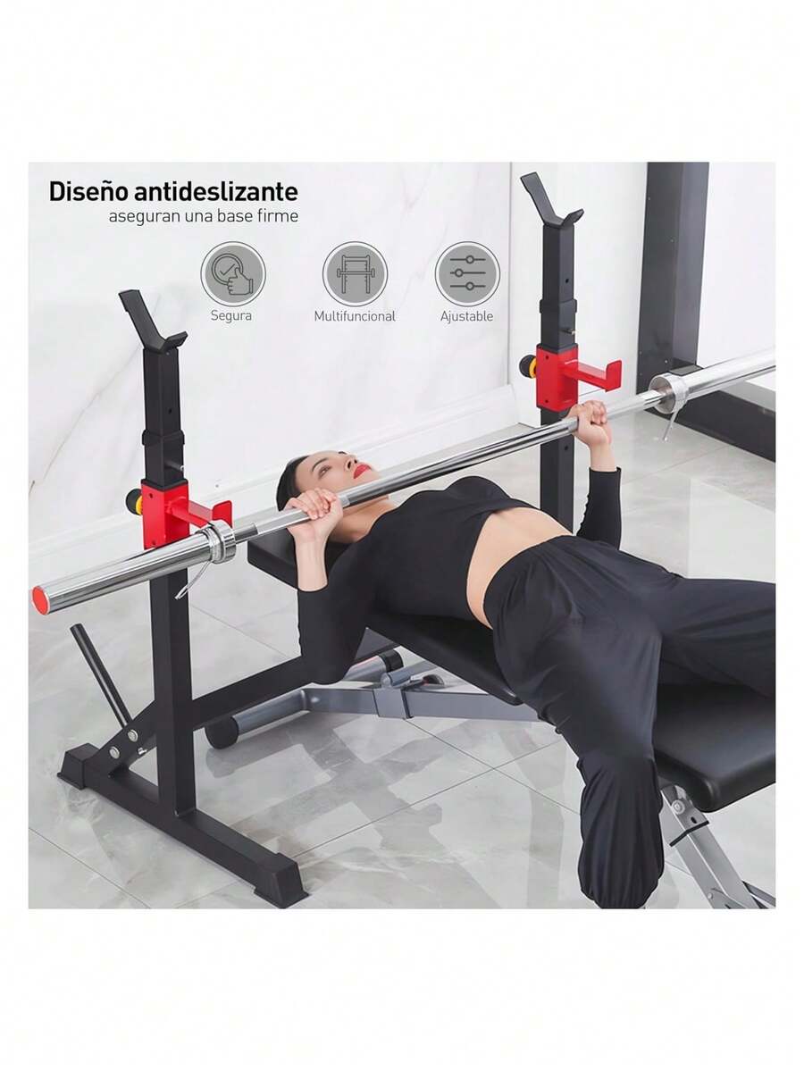 Rack para Sentadillas Ajustable, Soporte para Pesas