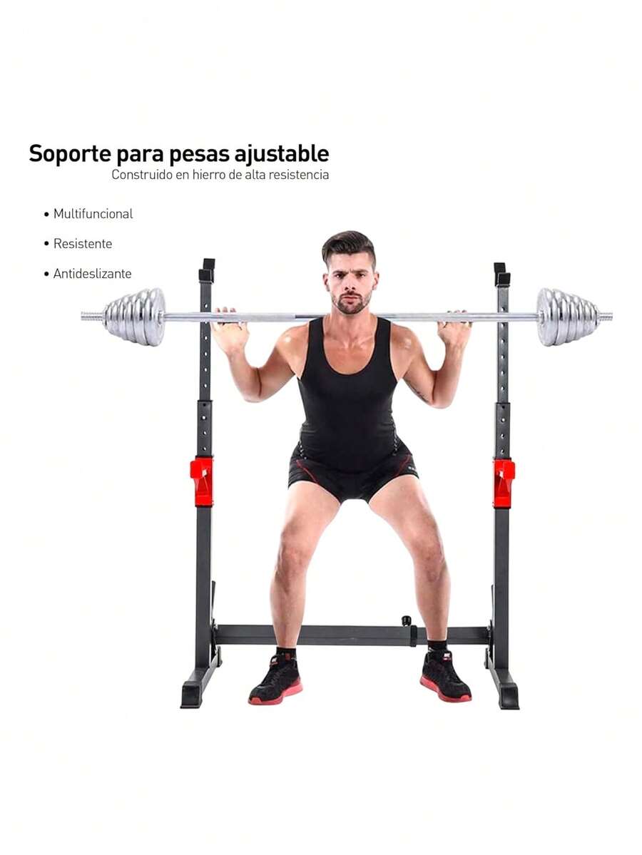 Rack para Sentadillas Ajustable, Soporte para Pesas