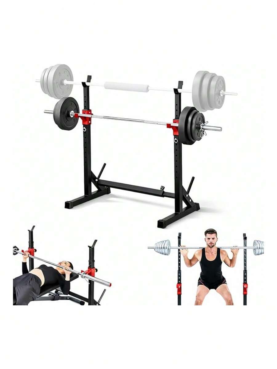 Rack para Sentadillas Ajustable, Soporte para Pesas