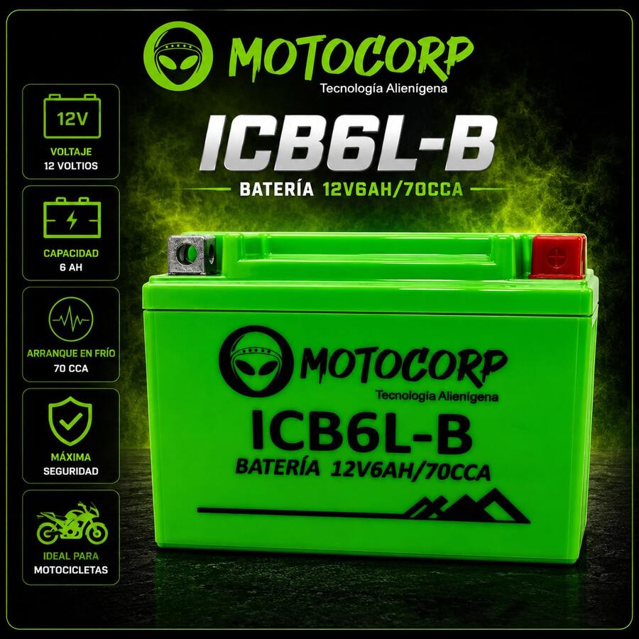 Batería de Gel Motocorp MF-FA ICB6L-B Compatible con FT125 / FT150 / FT125z – Arranque potente y energía confiable