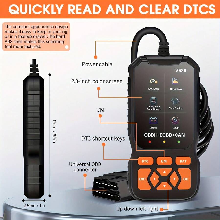Escáner de diagnóstico de automóvil OBD2 V520 2026