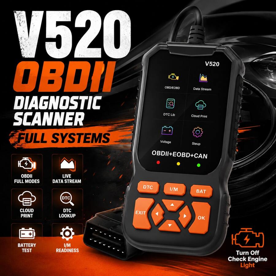 Escáner de diagnóstico de automóvil OBD2 V520 2026