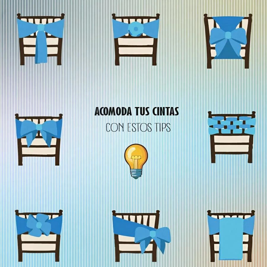 50 Piezas Lazos Para Sillas Color Rojo
