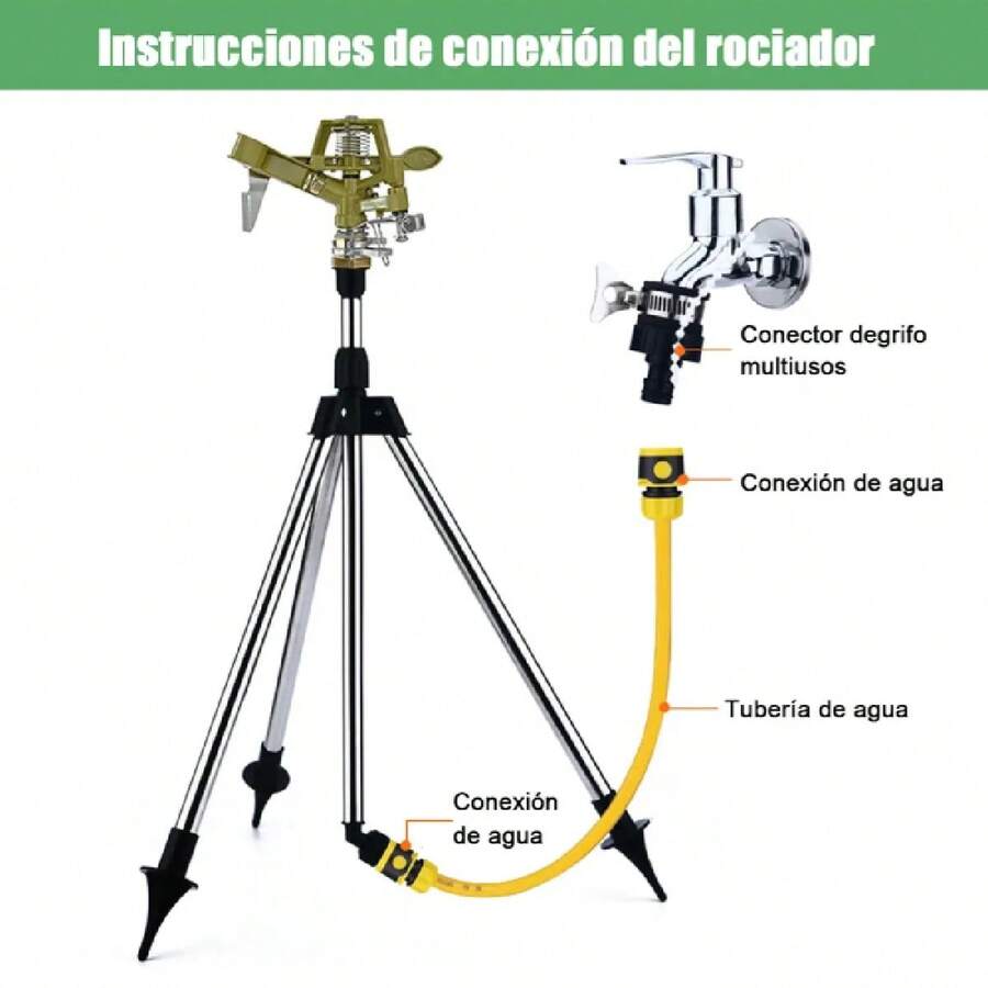 Aspersor de impacto sobre base de trípode Aspersor de césped