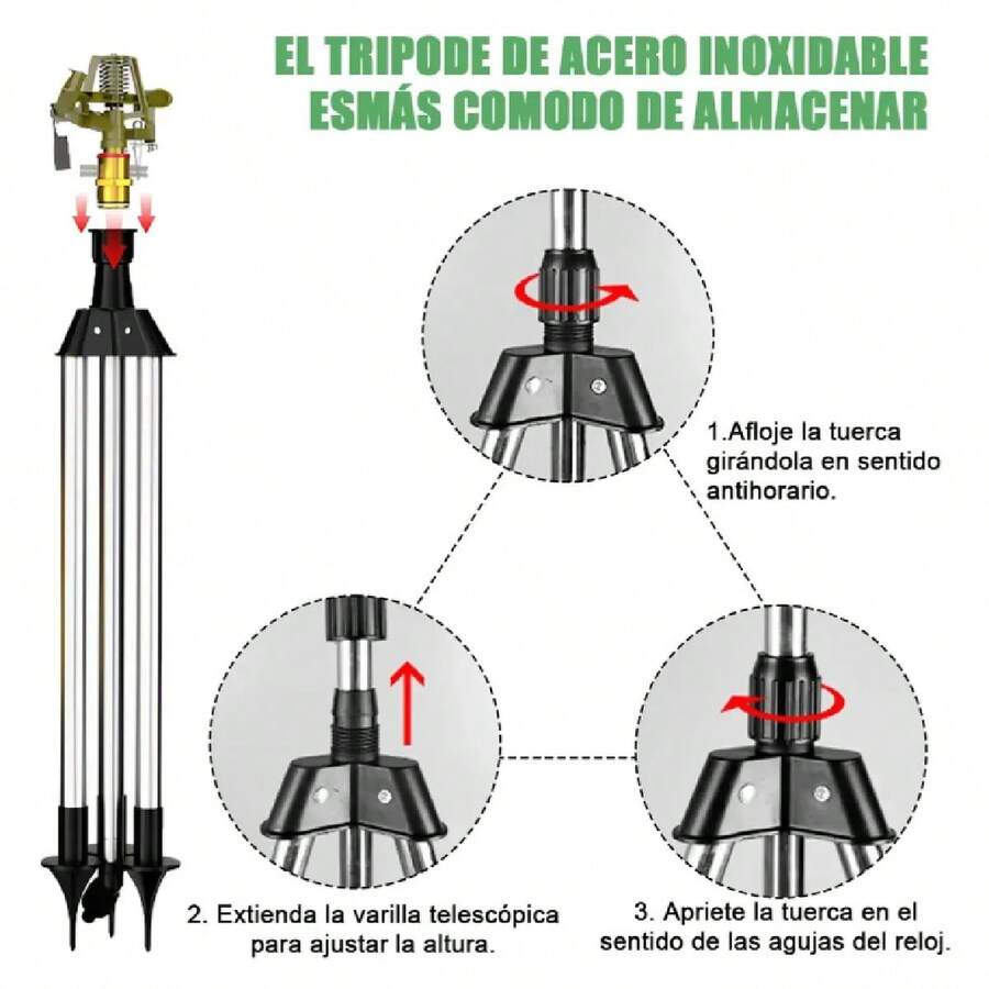 Aspersor de impacto sobre base de trípode Aspersor de césped