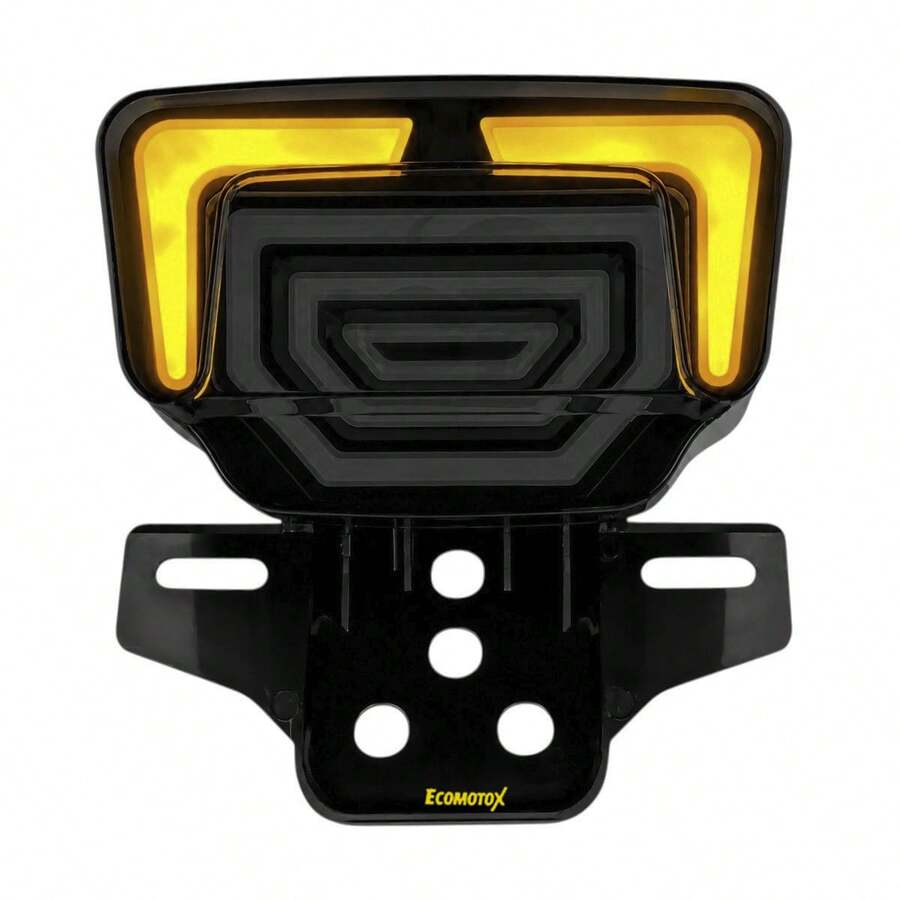 Calavera LED Universal con Intermitentes Integrados Blanco/Rojo y Amarillo – Diseño moderno, alta visibilidad y estilo deportivo
