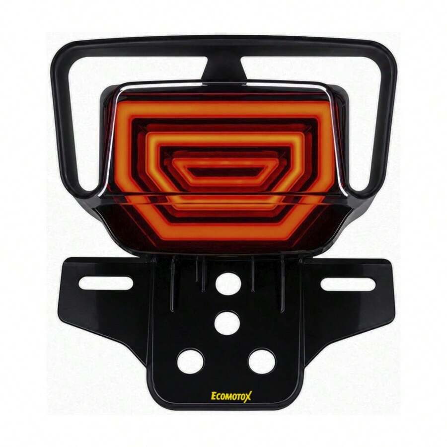 Calavera LED Universal con Intermitentes Integrados Blanco/Rojo y Amarillo – Diseño moderno, alta visibilidad y estilo deportivo